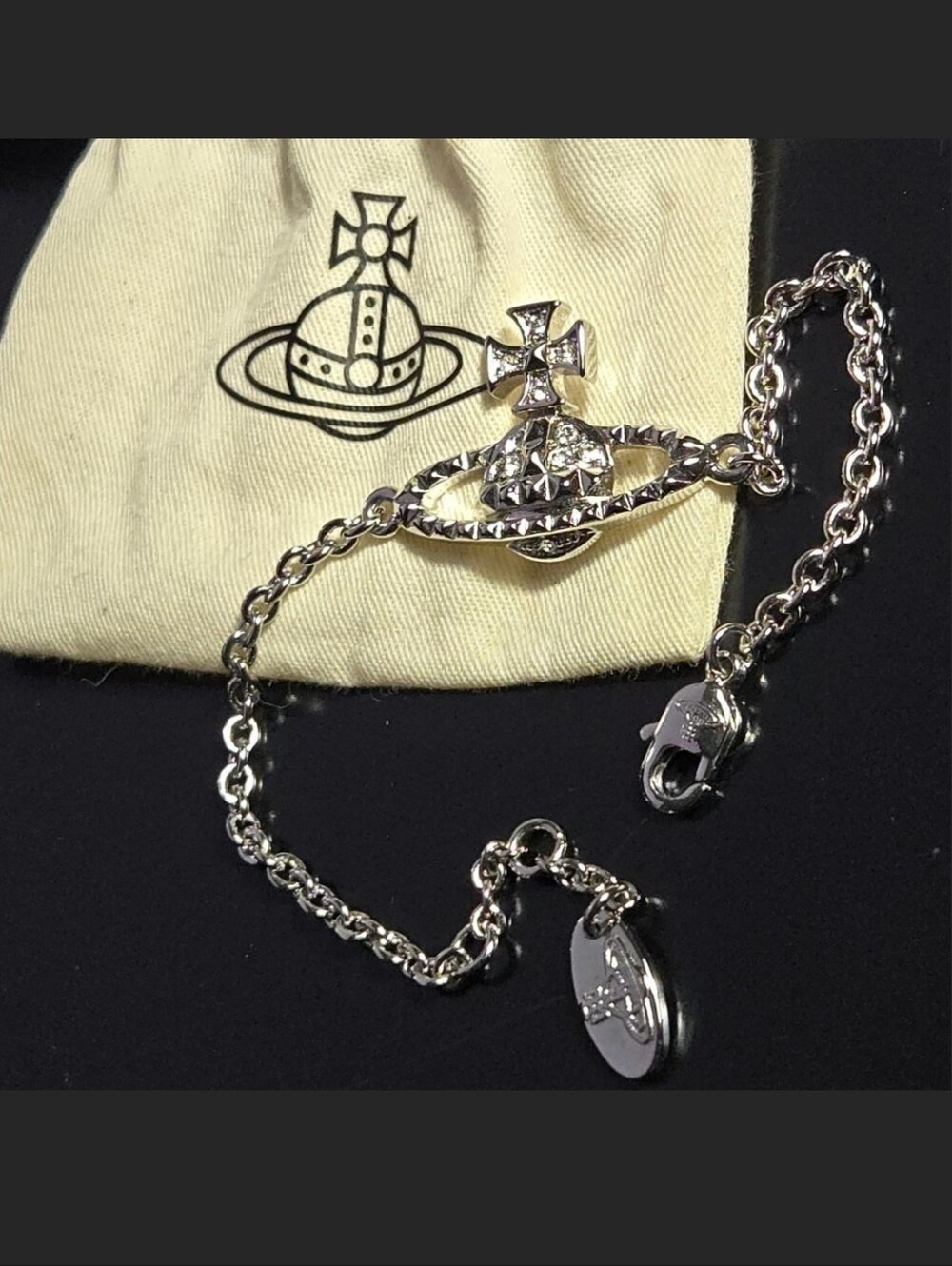 Vivienne Westwood Silver Orb Mayfair Bas Relief Bracelet